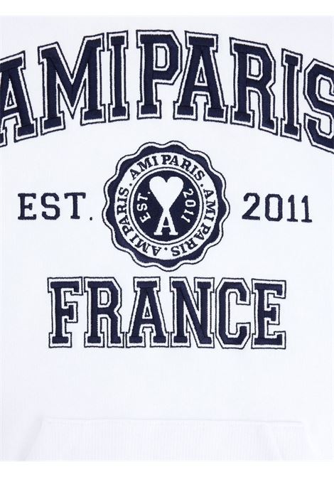 White hooded sweatshirt - unisex AMI PARIS | USW208747100