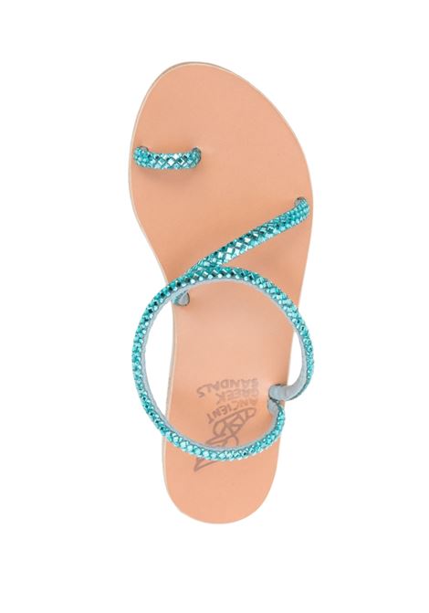Light blue embellished flat sandals - women ANCIENT GREEK SANDALS | ELEFTHERIA00533