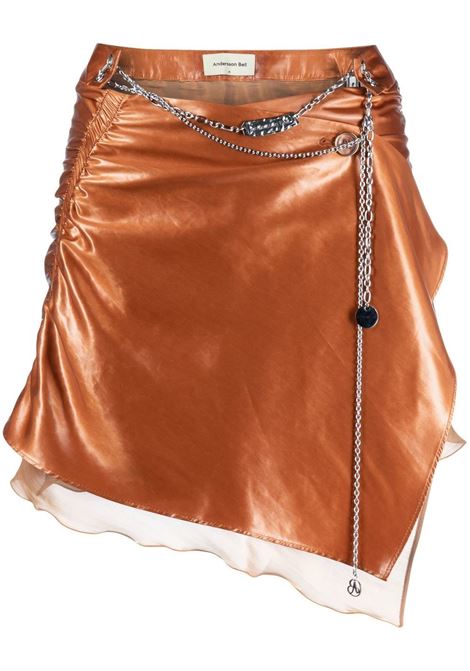 Brown asymmetric mini skirt - women  ANDERSSON BELL | APA604WBRCK