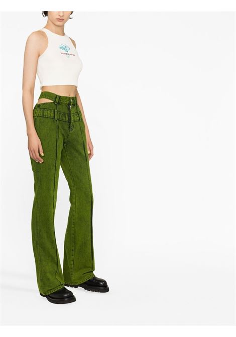 Green cut-out straight-leg jeans - women ANDERSSON BELL | APA605WGRN