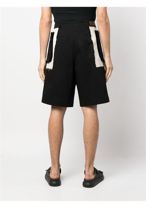 Black two-tone cargo shorts - men ANDERSSON BELL | APA641MBLK