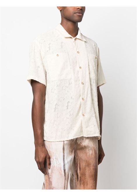 White patterned-jacquard short-sleeve shirt - men  ANDERSSON BELL | ATB843MECR