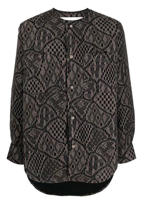 Brown round-neck jacquard shirt - men ANDERSSON BELL | ATB847MBRWN