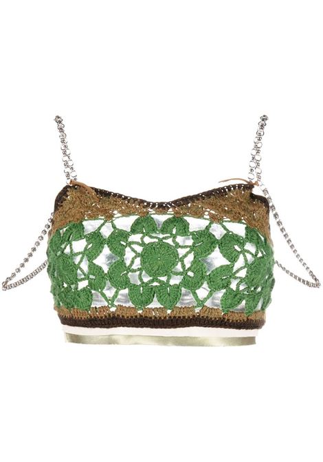 Top crop all'uncinetto mila in verde - donna ANDERSSON BELL | Top | ATB875WGRN