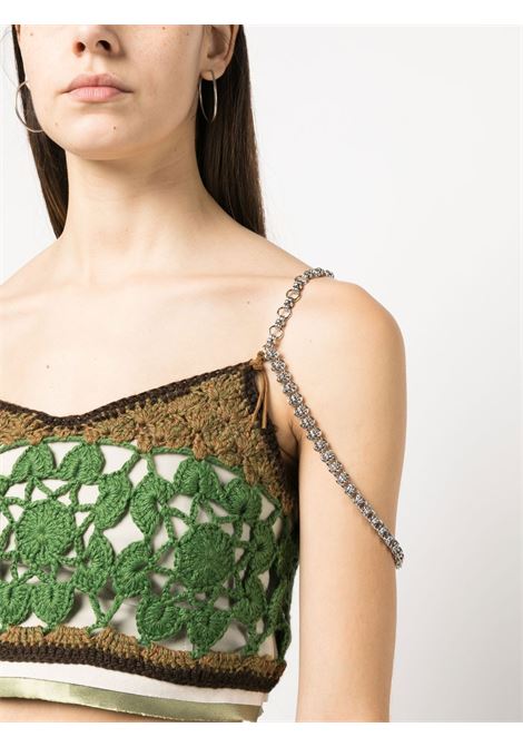 Green cropped crochet mila top - women  ANDERSSON BELL | ATB875WGRN