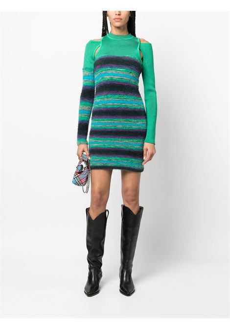 Green stripe-pattern knitted dress - women  ANDERSSON BELL | ATB879WSPCGRN