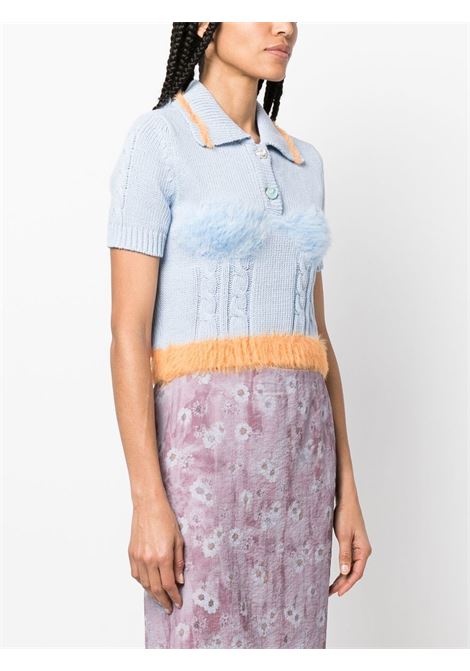 Polo in maglia con dettagli a contrasto in azzurro - donna ANDERSSON BELL | ATB880WBL