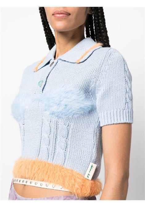 Polo in maglia con dettagli a contrasto in azzurro - donna ANDERSSON BELL | ATB880WBL