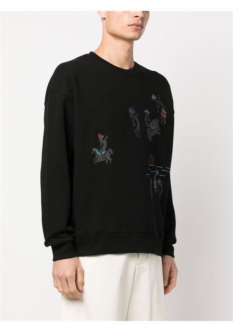 Black graphic-print beaded sweatshirt - men ANDERSSON BELL | ATB900UBLK