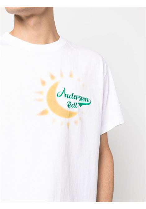 T-shirt con logo ricamato in bianco - uomo ANDERSSON BELL | ATB901UWHT