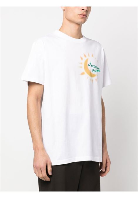 T-shirt con logo ricamato in bianco - uomo ANDERSSON BELL | ATB901UWHT