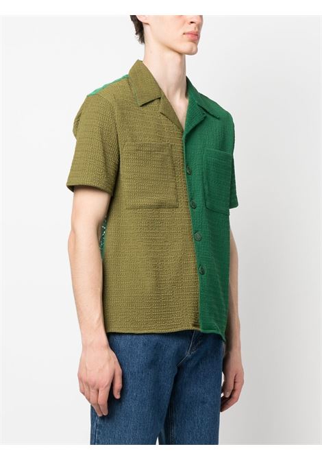 Green colour-block panelled shirt - men ANDERSSON BELL | ATB952MGRN