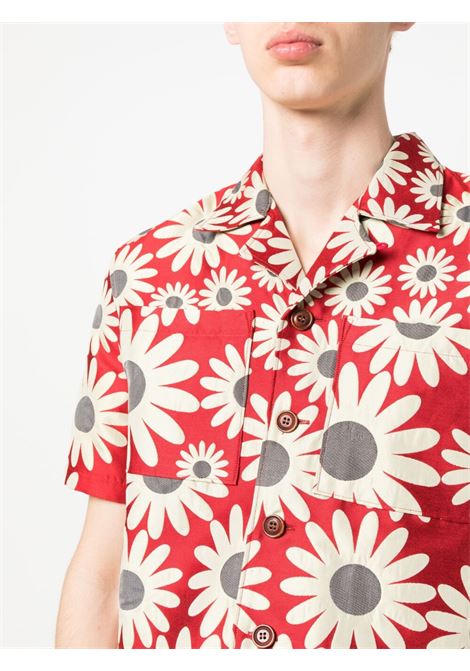 Red floral-print short-sleeved shirt - men ANDERSSON BELL | ATB954MRD
