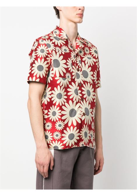 Red floral-print short-sleeved shirt - men ANDERSSON BELL | ATB954MRD