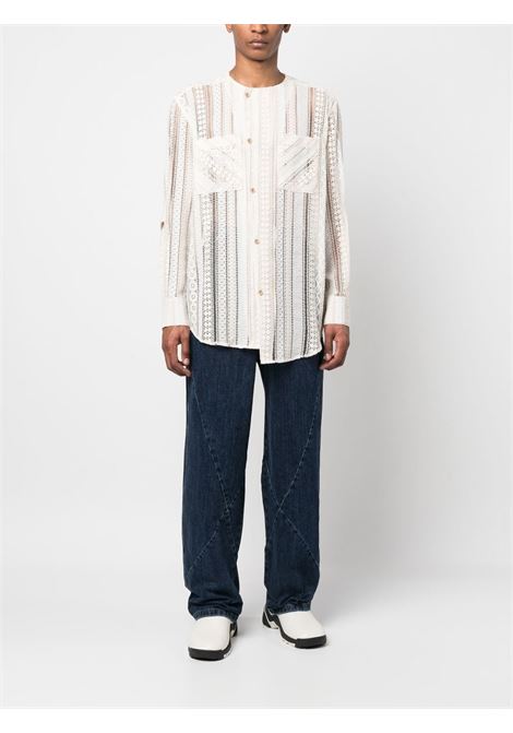 Ecru asymmetric lace tunic shirt - men ANDERSSON BELL | ATB955MECR