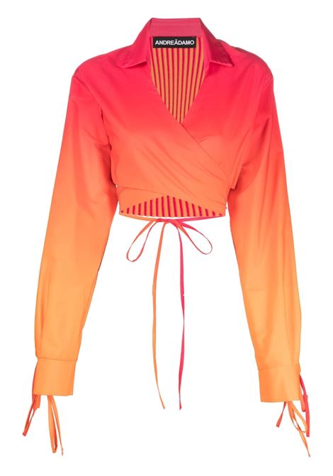 Camicia crop a maniche lunghe in arancione - donna ANDREADAMO | ADPS23CA019504731265