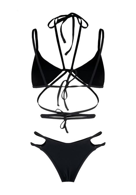 Black ribbed multi-tie bikini - women ANDREADAMO | ADPS23GA03955473004