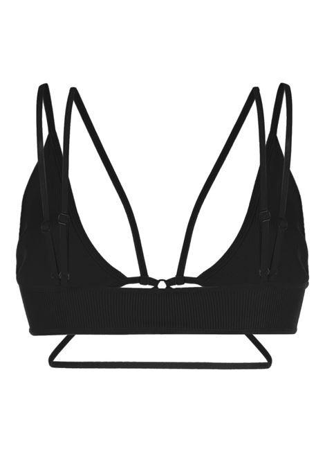 Black ribbed strap-detail bra - women ANDREADAMO | ADPS23GA09952268004
