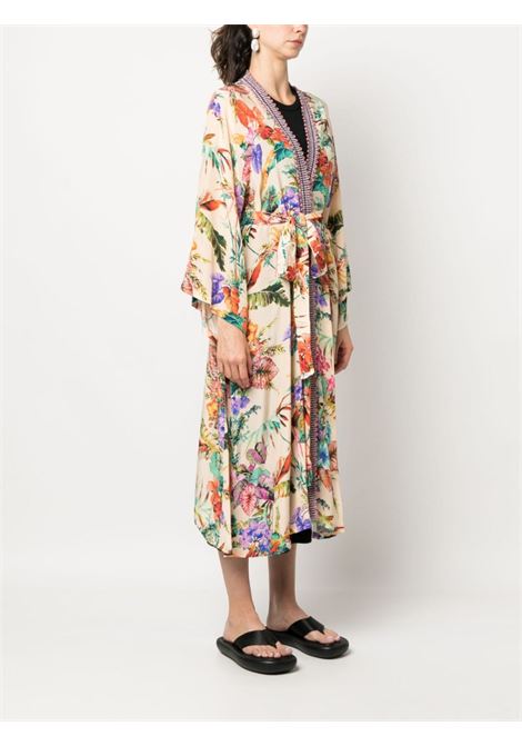 Multicolored tie-fastening kimono coat - women ANJUNA | JADEVISCOSTRGAVR