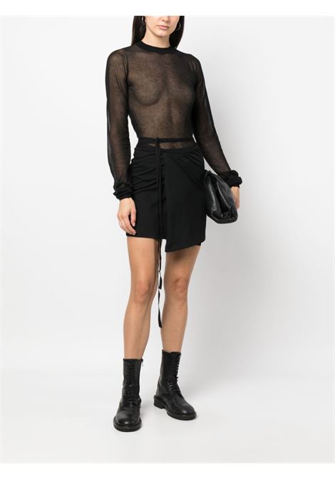 Black tie-waist miniskirt - women ANN DEMEULEMEESTER | 2301WJSK09FA298099