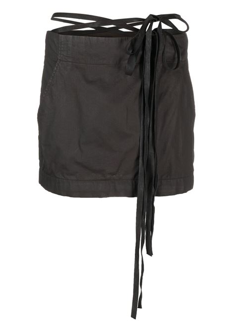 Dark brown  tie-waist miniskirt - women ANN DEMEULEMEESTER | 2301WSK42FA252068