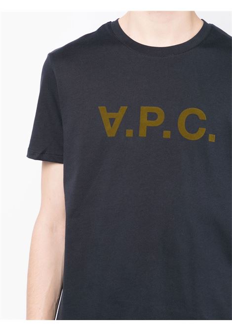 T-shirt con logo in blu - uomo A.P.C. | COBQXH26217TIS