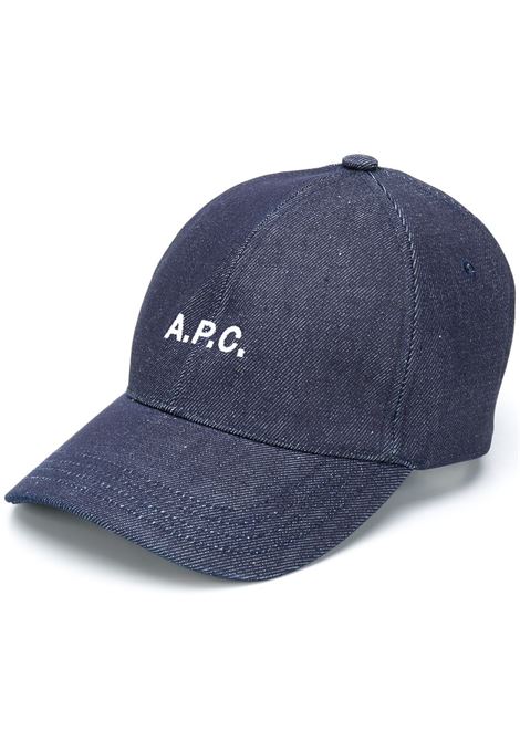 Cappello da baseball con ricamo in blu - unisex A.P.C. | COCSXM24069IAI