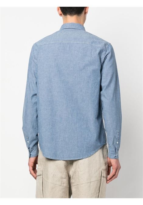 Camicia con logo in blu - uomo A.P.C. | CODDEH12567IAI