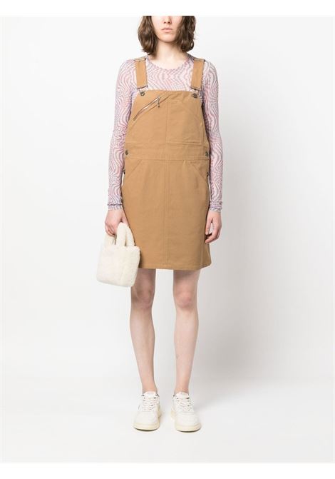 Brown square-neck dungaree dress - women A.P.C. | COGBJF35009CAF