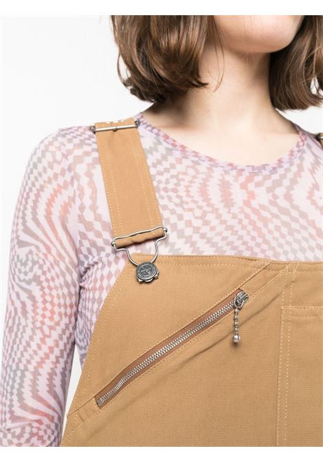 Brown square-neck dungaree dress - women A.P.C. | COGBJF35009CAF