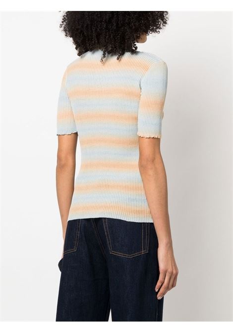 Light blue and orange Victoire striped knitted top - women A.P.C. | COGCWF23199EAD