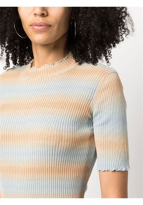 Light blue and orange Victoire striped knitted top - women A.P.C. | COGCWF23199EAD