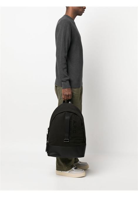 Black logo-print backpack - men A.P.C. | COGFDH62217LZZ