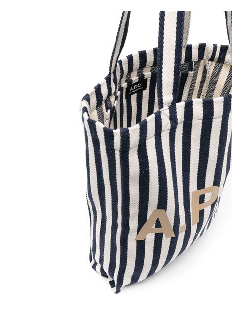 Blue Lou striped canvas shoulder bag - unisex A.P.C. | COGFFM61442IAK