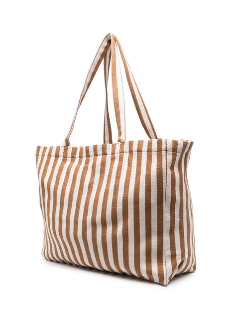 Brown and white Diane logo-print striped bag - unisex A.P.C. | COGFFM61443CAF