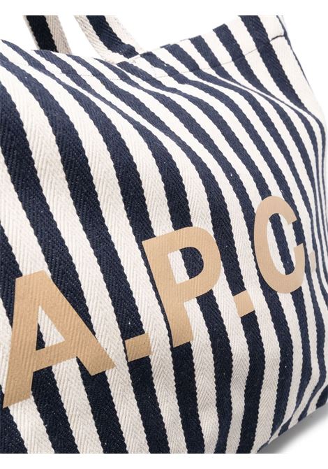 Blue and white Diane logo-print striped bag - unisex A.P.C. | COGFFM61443IAK