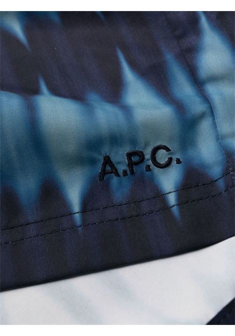 Blue tie-dye swim shorts - men A.P.C. | PSAHRH10182IAK