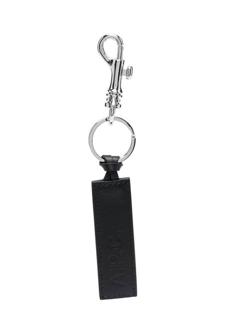 Black calfskin logo key ring - unisex A.P.C. | PXAWVH63108LZZ