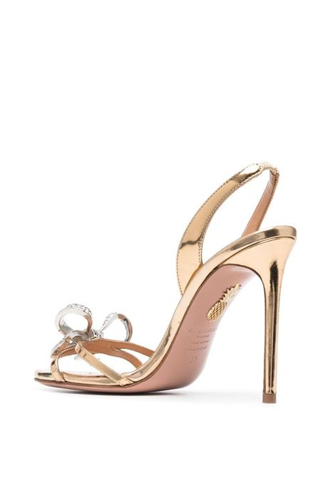 Gold Babe bow-detail heeled sandals - women AQUAZZURA | BBEHIGS0SPESOG