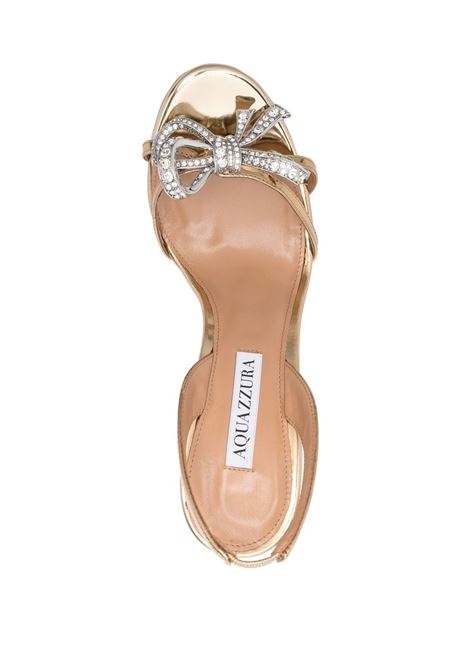 Gold Babe bow-detail heeled sandals - women AQUAZZURA | BBEHIGS0SPESOG