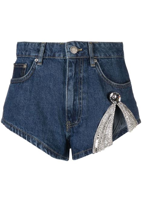 Shorts con dettagli in cristalli in blu - donna AREA | 2301P12176LGHTBL