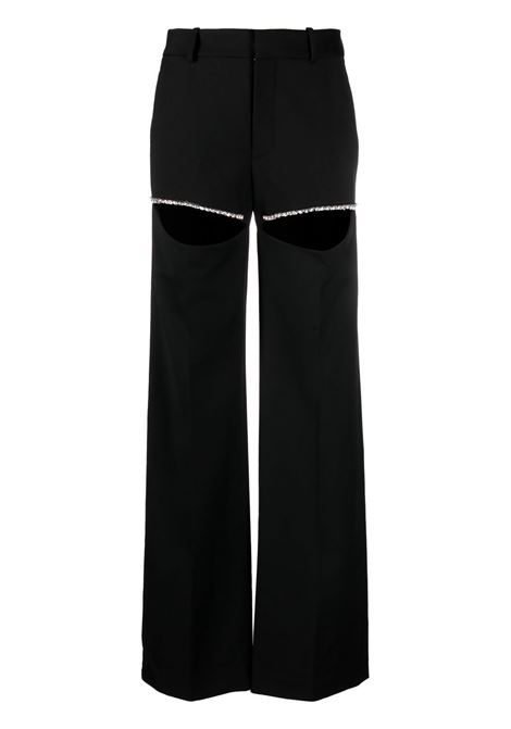 Black cut-out straight-leg trousers - women AREA | 2301P28171C001