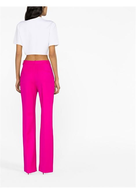 Fuchsia Crystal Slit crepe trousers - women AREA | 2301P28171C005