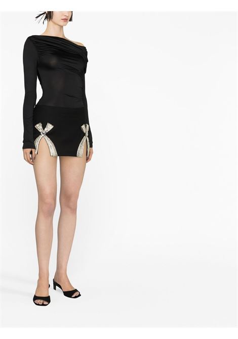 Minigonna con fiocco in nero - donna AREA | 2301S13171C001