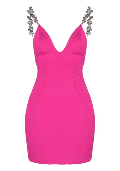 Pink beaded scoop-back sleeveless dress in pink - women AREA | 2302D69A184C005