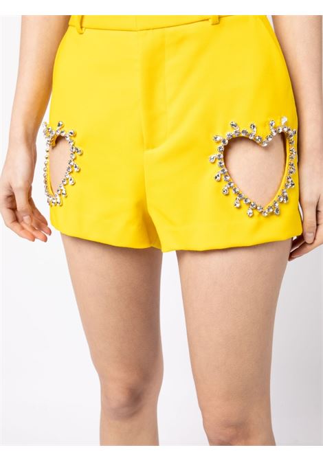 Pink high-waisted crystal-embellished shorts - women AREA | 2302P58171YLLW