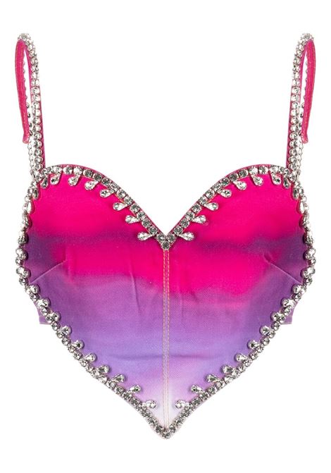 Pink crystal-embellished heart-shape top - women AREA | 2302T44A215MLT