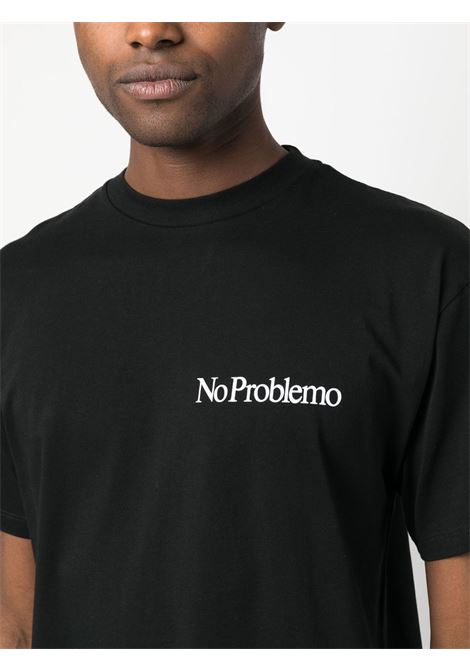 Black No Problemo short-sleeve T-shirt - unisex ARIES | COAR60009BLK