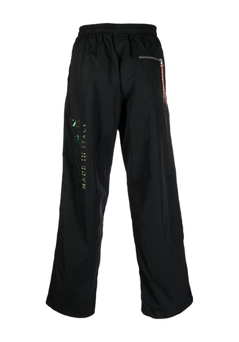 Black logo print track trousers - men  ARIES | STAR30700BLK