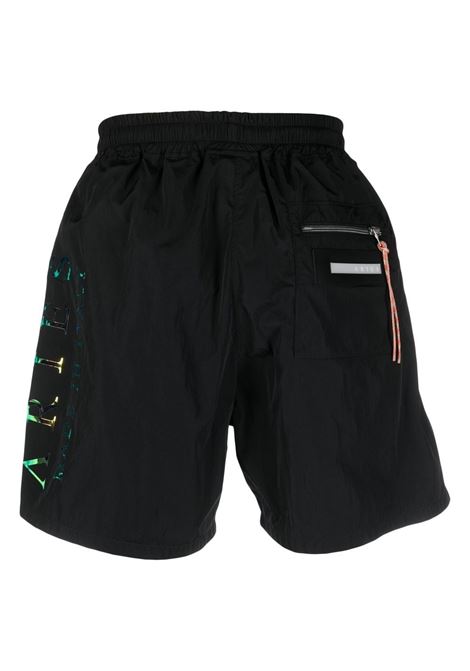 Black logo print bermuda shorts - men  ARIES | STAR30701BLK